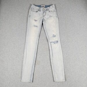 Bullhead Black Skinniest Jeans Womens 1 Blue Denim Stretch Low Rise Distressed